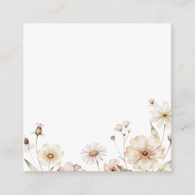Mjuk vildblomsgräns akvarellbakgrund tilläggskort (Framsida)