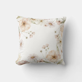 Mjuk Vildblomsgräns Vattenfärg Bakgrund Kudde