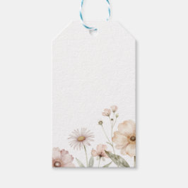 Mjuk Vildblomsgräns Vattenfärg Bakgrund Presentetikett