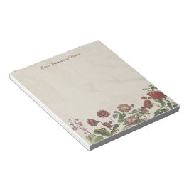 Mjuk Vintage Red and Lila Wildblommor Blommigt Anteckningsblock