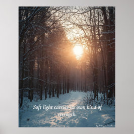Mjuk vinterljus – minimalistisk lugn konsttryck poster