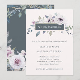 Mjuk Violett Blommig Rodnad och Grå | Vi är Gifta Inbjudningar