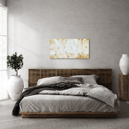 Mjuk vit Blommigt Canvastryck