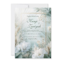 Mjuk vit botanisk Blommigt Bröllop