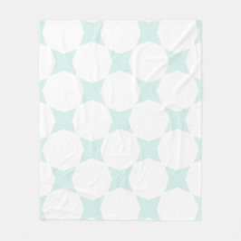 Mjuk vit och cyan grön pastell stjärnmönsterdesign fleecefilt