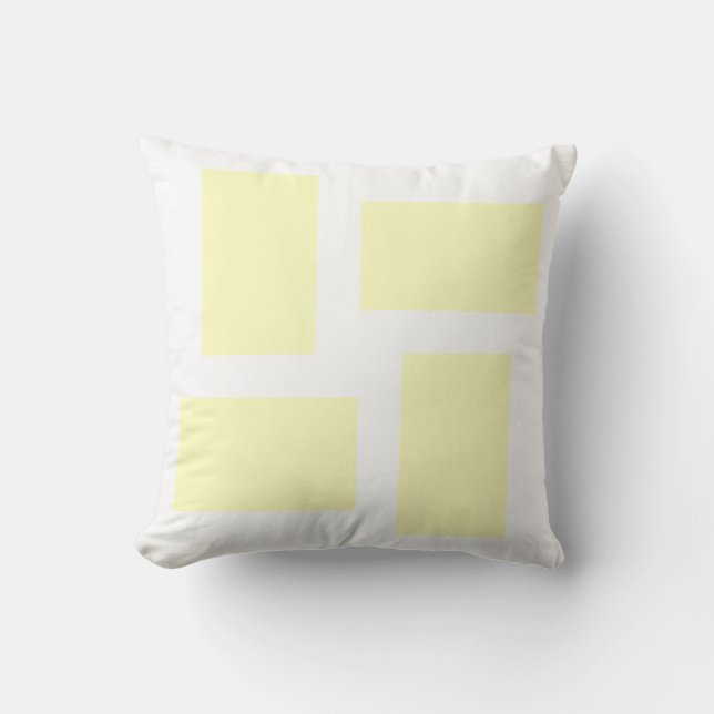 Mjuk vit och gul pastell abstrakt design kudde (Framsida)