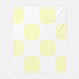 Mjuk vit och gul pastellfärgad Squircle-mönsterdes Fleecefilt