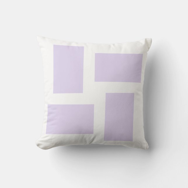Mjuk vit och lila-lila abstrakt design kudde (Framsida)