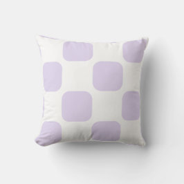Mjuk vit och lila-lila fyrkantig mönsterdesign kudde