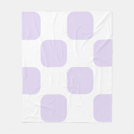 Mjuk vit och lila-lila Squircle-mönsterdesign Fleecefilt
