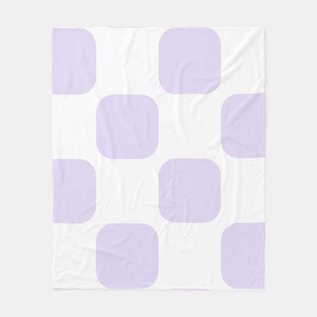 Mjuk vit och lila-lila Squircle-mönsterdesign Fleecefilt (Framsidan)