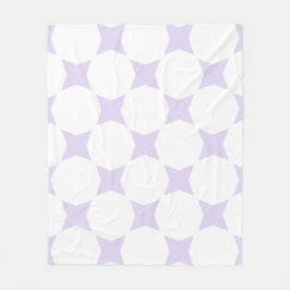 Mjuk vit och lila-lila stjärnmönsterdesign fleecefilt