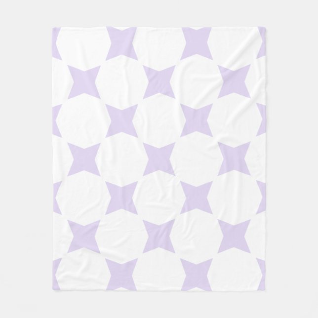 Mjuk vit och lila-lila stjärnmönsterdesign fleecefilt (Framsidan)