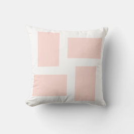 Mjuk vit och pastellrosa abstrakt design kudde