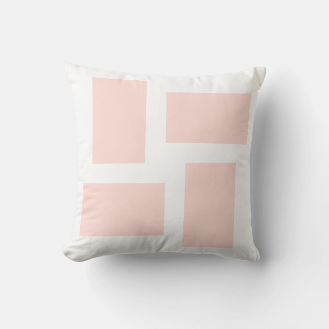 Mjuk vit och pastellrosa abstrakt design kudde (Framsida)