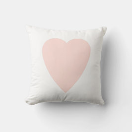Mjuk vit och pastellrosa hjärtformad design kudde
