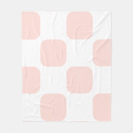 Mjuk vit och pastellrosa Squircle-mönsterdesign Fleecefilt