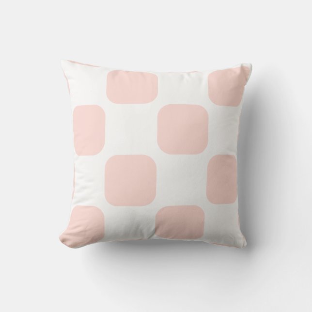 Mjuk vit och pastellrosa Squircle-mönsterdesign Kudde (Framsida)