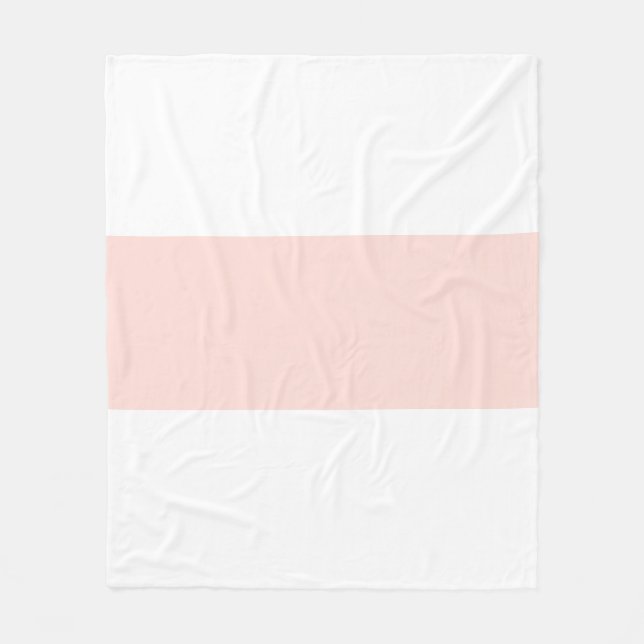 Mjuk vit och pastellrosa stapeldesign fleecefilt (Framsidan)