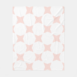Mjuk vit och pastellrosa stjärnmönsterdesign fleecefilt