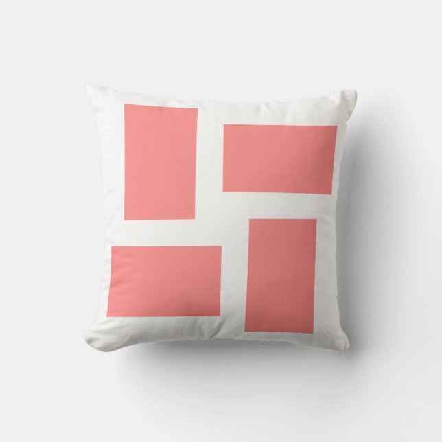 Mjuk vit och rosa pastell abstrakt design kudde (Framsida)