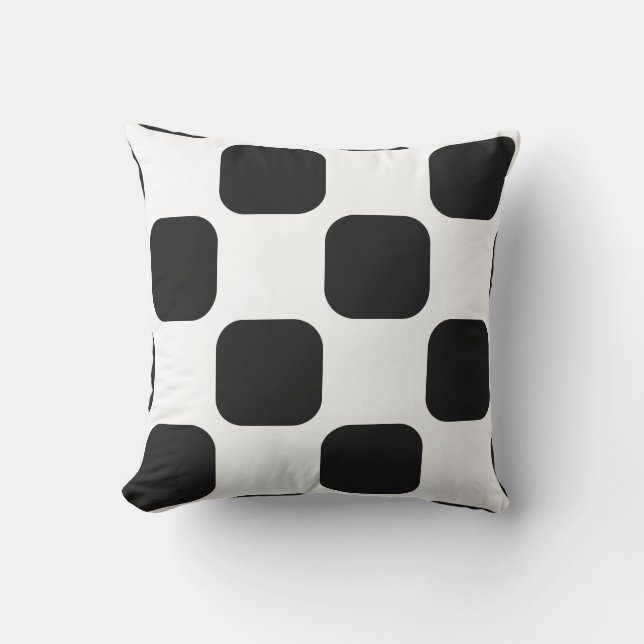 Mjuk vit och tonpastell fyrkantig mönsterdesign kudde (Framsida)
