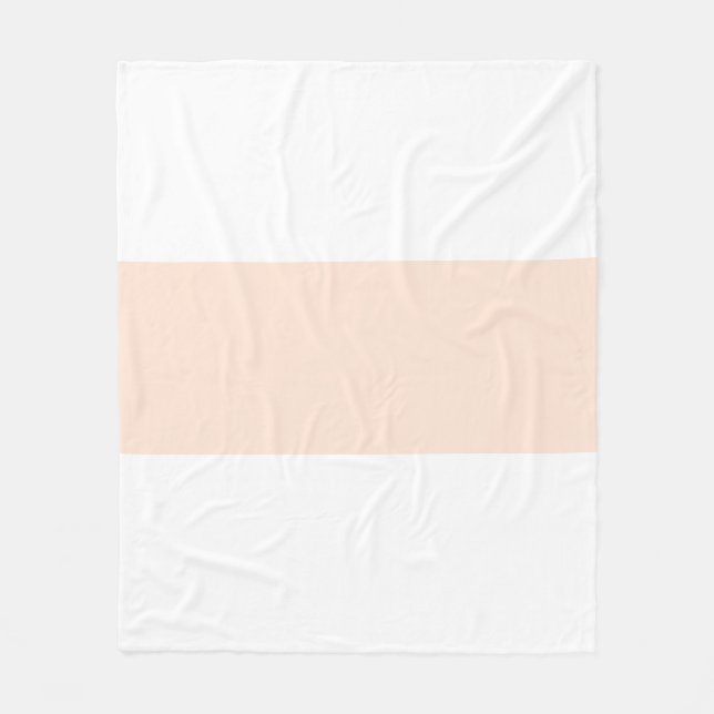 Mjuk vit &  pastellrosa stapel design fleecefilt (Framsidan)