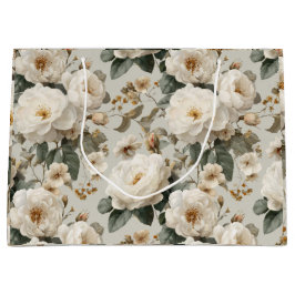 Mjuk vit ros Beige Blommönster 