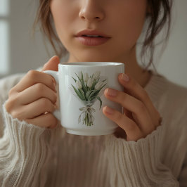 Mjuk vit tulpanbukett kaffemugg