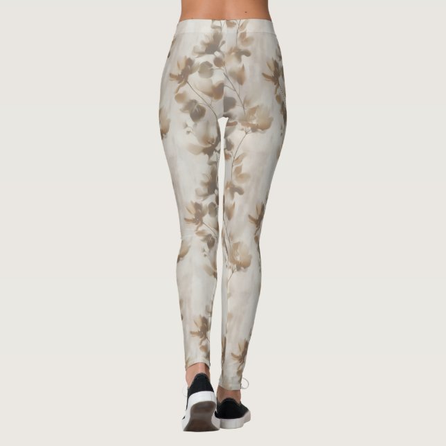 Mjuka Abstrakt Blomblad — Lugn & Premium Leggings (Baksida)