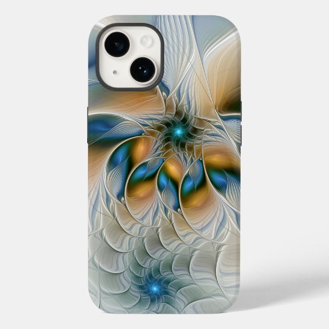 Mjuka, Abstrakt Fantasy Fractal Art med blå (Baksida)