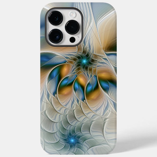 Mjuka, Abstrakt Fantasy Fractal Art med blå (Baksida)