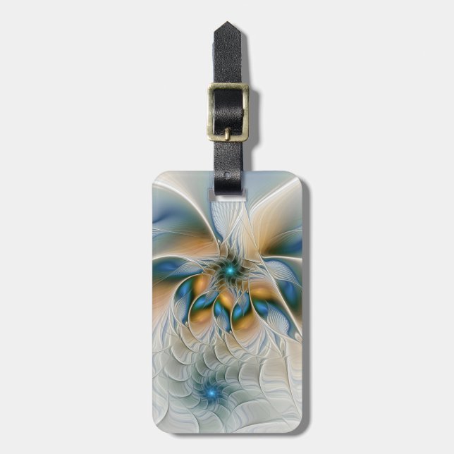 Mjuka, Abstrakt Fantasy Fractal Art med blå Bagagebricka (Vertikal Framsida)