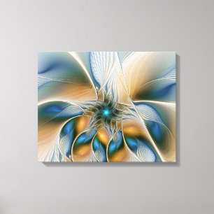 Mjuka, Abstrakt Fantasy Fractal Art med blå Canvastryck