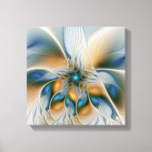 Mjuka, Abstrakt Fantasy Fractal Art med blå Canvastryck