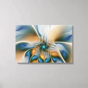 Mjuka, Abstrakt Fantasy Fractal Art med blå Canvastryck