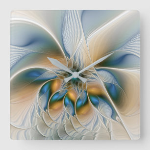 Mjuka, Abstrakt Fantasy Fractal Art med blå Fyrkantig Klocka