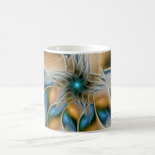 Mjuka, Abstrakt Fantasy Fractal Art med blå Kaffemugg