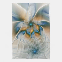 Mjuka, Abstrakt Fantasy Fractal Art med blå