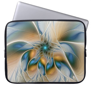 Mjuka, Abstrakt Fantasy Fractal Art med blå Laptop Fodral