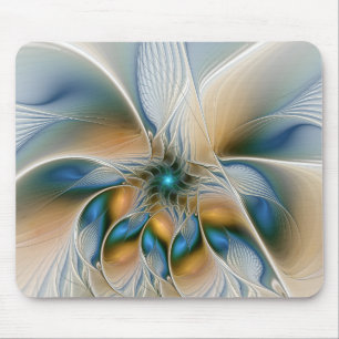 Mjuka, Abstrakt Fantasy Fractal Art med blå Musmatta