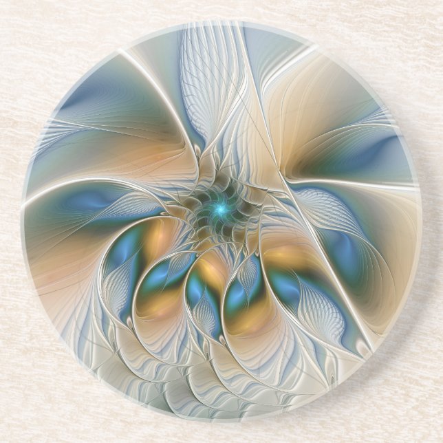 Mjuka, Abstrakt Fantasy Fractal Art med blå Underlägg (Framsidan)