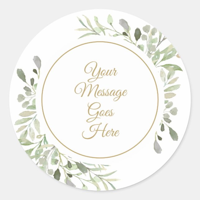 Mjuka akvarellblad runt klistermärke (Framsida)