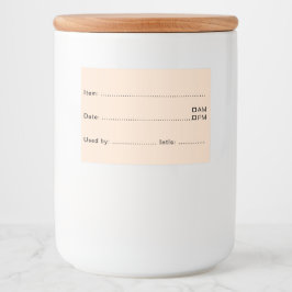 Mjuka Beige-etiketter för mat och dryck Mat Etiketter