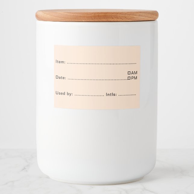 Mjuka Beige-etiketter för mat och dryck Mat Etiketter (Framsida)