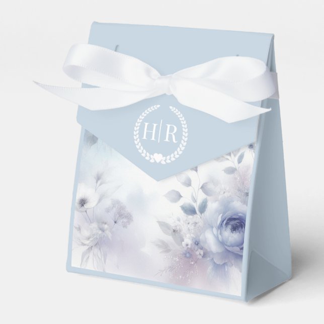 Mjuka blå Blommar och Lavender Mist Bröllop Presentaskar (Framsidan Sidan)