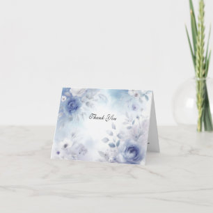 Mjuka blå Blommar och Lavender Mist Bröllop Tack Kort