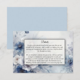 Mjuka blå Blommar och Lavender Mist Bröllop Tilläggskort