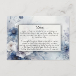 Mjuka blå Blommar och Lavender Mist Bröllop Tilläggskort