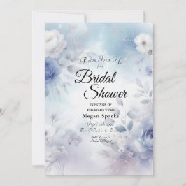 Mjuka blå Blommar och Lavender Mist Inbjudningar